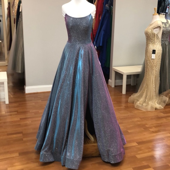 lilac sparkly prom dress